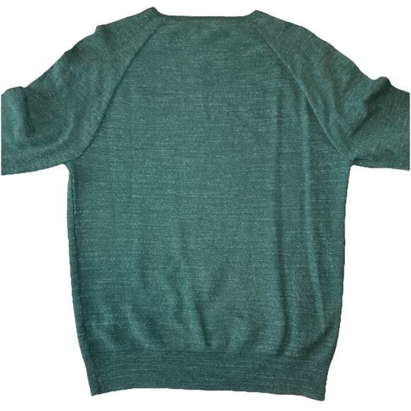 J Crew Sweater Men Medium Slim Fit Green 100% Cotton Lightweight Crewneck - Picture 8 of 8